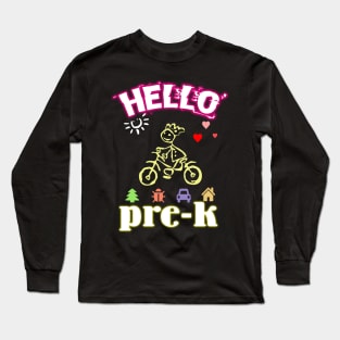 Hello Pre-K Prekindergarten Welcome design Long Sleeve T-Shirt